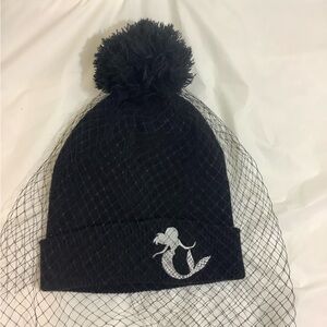 Disney Ariel Mermaid Beanie w/ veil OSFM-Adult